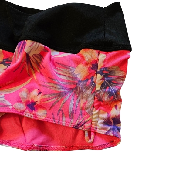 PINK Sport Gym to Swim Ruched Back Shortie, XS, Pink/Black, NWT - Picture 3 of 12